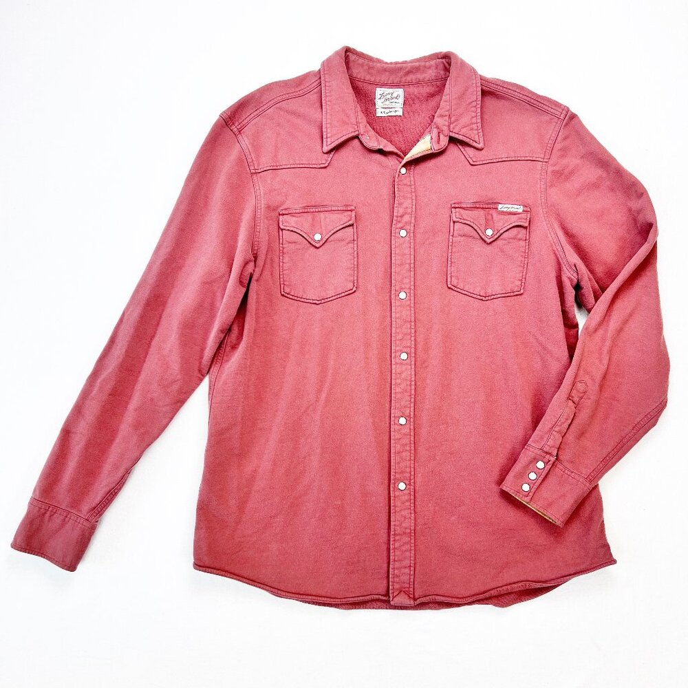 Lucky Brand Dungarees Long Sleeve Heavy 100% Cotton Snap Button Shirt Size XXL